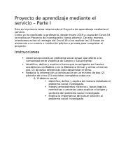 Proyecto De Aprendizaje Mediante El Servicio Docx Proyecto De