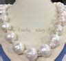 Rare Huge X Mm White South Sea Baroque Keshi Akoya Pearl Necklace