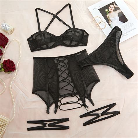 Erotic Bra Thongs Garters Set Women Lingerie Sexy Underwear Set Sex