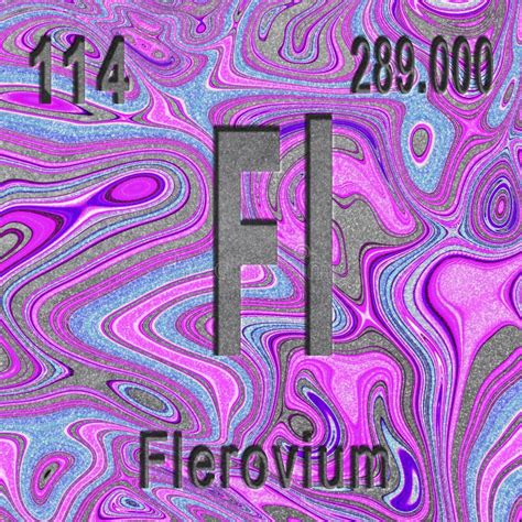 Elemento Químico Fl Flerovium Signo Flerovium Con Número Atómico