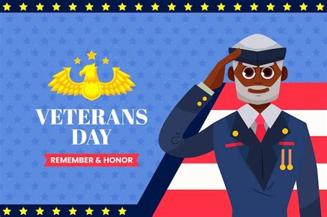 Ilustración plana del día de los veteranos Vector Gratis