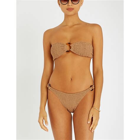 Hunza G Gloria Bandeau Seersucker Bikini One Color Editorialist