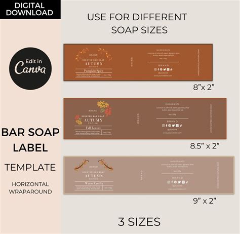 Editable Bar Soap Labels Template Canva Soap Labels Etsy