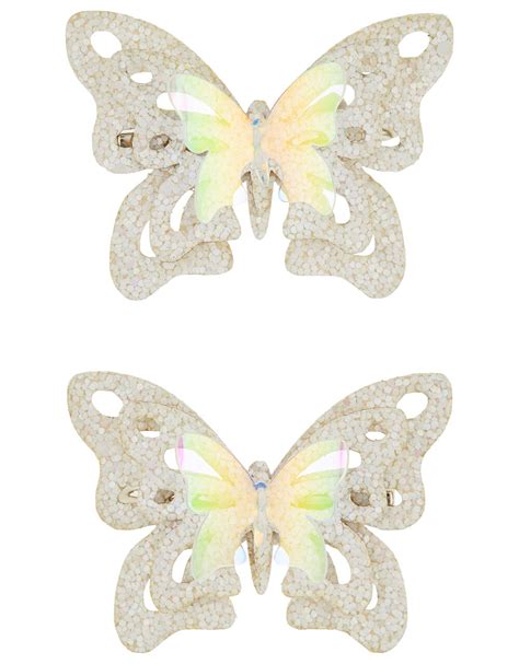 Leah Glitter Butterfly Hair Clips Girls Hair Accessories Monsoon Uk