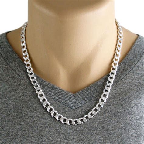 Sterling Silver Cuban Curb Chain Necklace 8mm Gauge 220 Available I