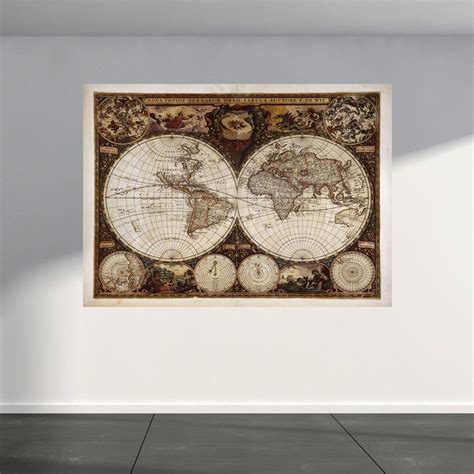 Wall Mural Ancient Vintage World Map Peel and Stick - Etsy