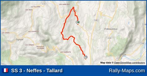 SS 3 Neffes Tallard stage map Rallye Régional du Gap Racing 2013