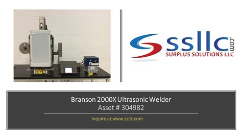 Branson Ultrasonic Welder Manual