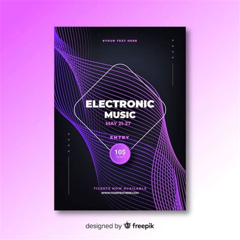 Free Vector Abstract Electronic Music Poster Template