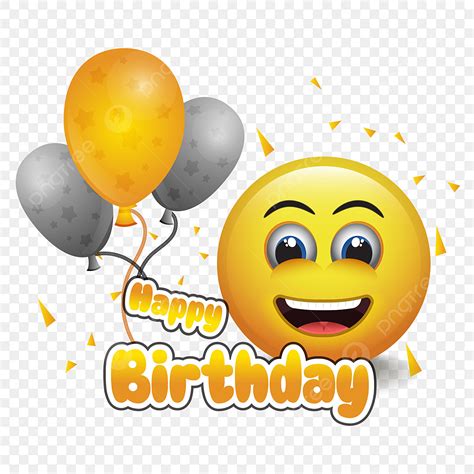 Smiley Face Emoji Vector Art Png 3d Realistic With Happy Birthday Sign