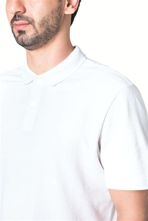 Stylish White Polo Shirt Mockup for Men's Apparel