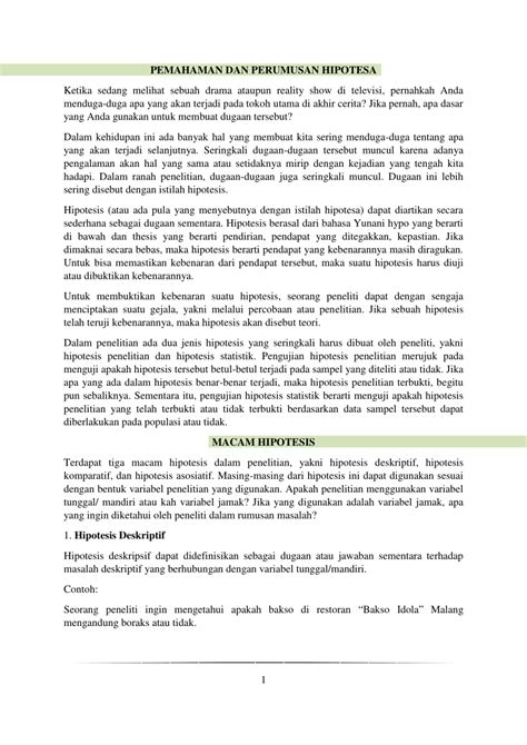 Contoh Penulisan Rumusan Masalah Dan Hipotesis Dalam Proposal Penelitian Penggambar