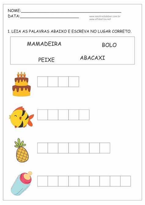 Atividades De Alfabetização E Letramento Mestre Do Saber Loja