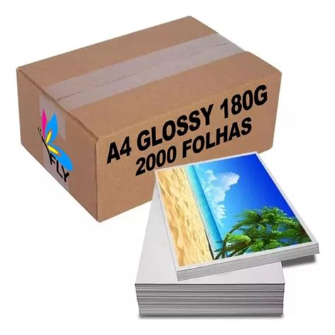 2000 Folhas Papel Fotográfico Glossy 180g A4 Prova D água Frete grátis