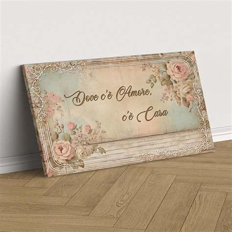 Quadro Shabby Su Tela Moderna Stampa Con Frase