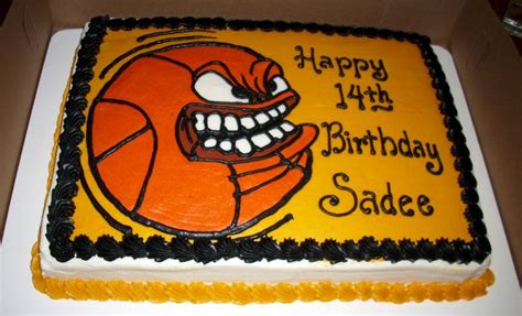 basketball sheet cake with buttercream decorations #basketball cakes # ...