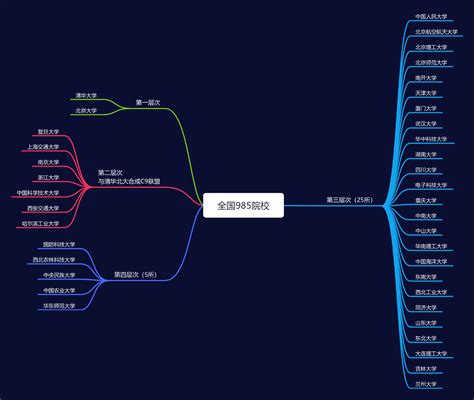 02、全国985院校 思维导图模板 Processon思维导图、流程图