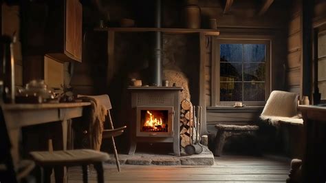 Cozy Cabin Ambience With Rain And Crackling Fireplace Sounds Youtube