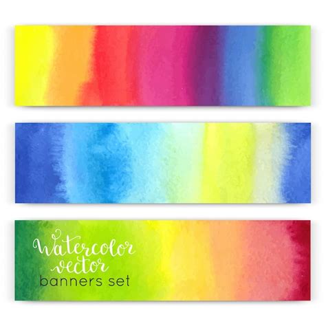 Premium Vector Watercolor Hand Painted Banners Set