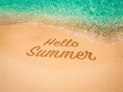 Hello Summer Concept Relaxing Calligraphy Font Of Hello Summer Hand