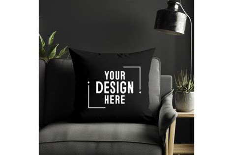 Beautiful Square Black Pillow Mockup Graphic By Bestmockupstore