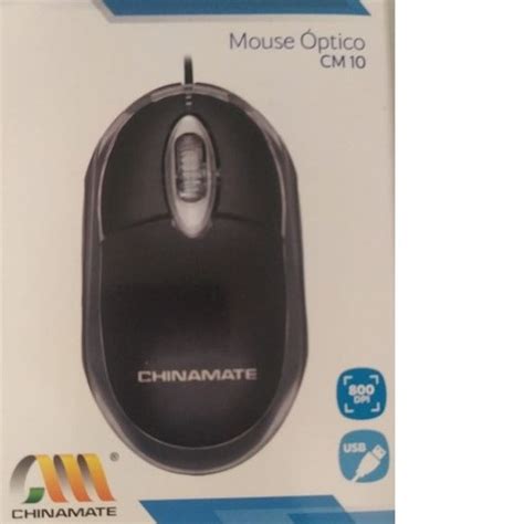 Mouse Óptico Cm10 Fio Usb Pc e Notebook Preto Chinamate Shopee