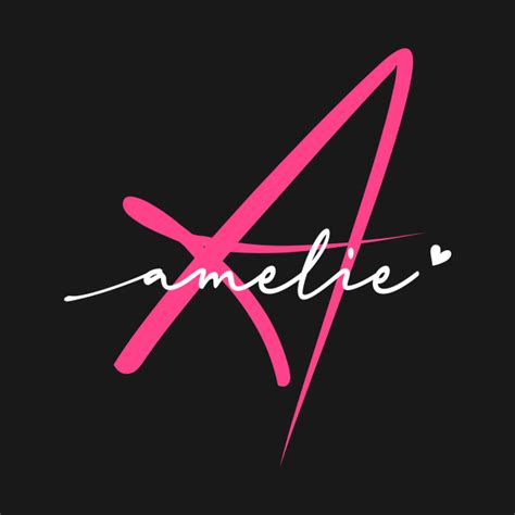 Amelie Name Personalized Pink Calligraphy Monogram Amelie Name T