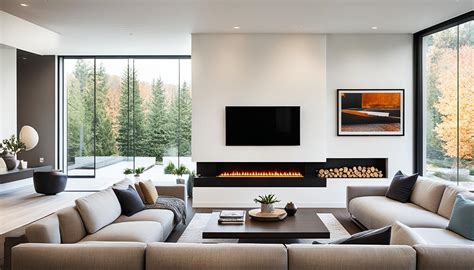 Sleek Linear Fireplace Ideas with TV Above