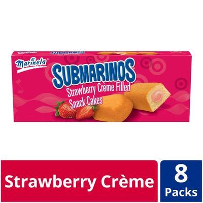 Marinela Submarinos Fresa Strawberry Creme Filled Sponge Cake (9.88 oz ...