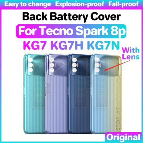 Back Battery Cover Glass Housing For TECNO Spark 8P 8 P PRO KG7 KG7H