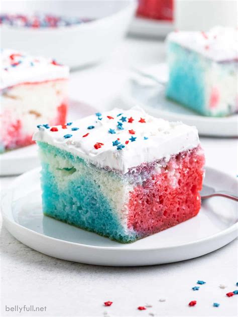 Easy Red White Blue Poke Cake - Belly Full