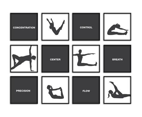 PILATES POSTER Set Of 12 Pilates Poster Pilates Art Print Etsy