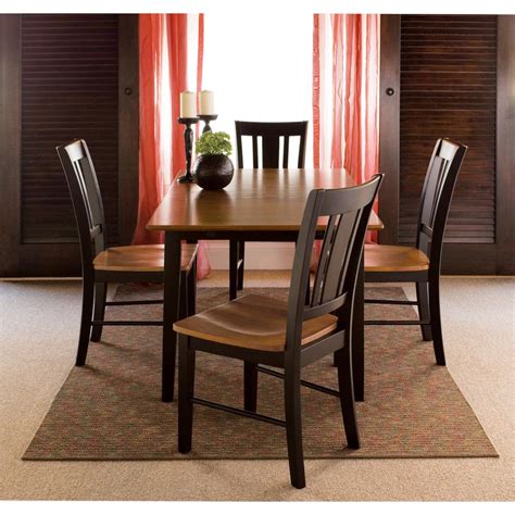 International Concepts 5 Piece Black And Cherry Dining Set K57 T32X C10