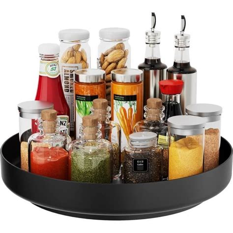 Lazy Susan Organiseur De Plateau Tournant Étagère À Épices Rotative En