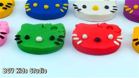 Learn Colors With Play Doh Hello Kitty And Molds Fun Creative For Kids