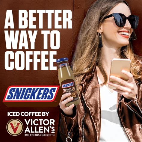 Victor Allens Coffee Snickers Iced Coffee Latte Ready To Drink 12 Pack 137oz Bottles