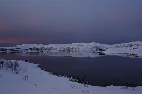 Beautiful Snowy Landscape View In Tromso Norway Stock Photo - Download ...