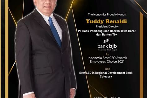 Dirut Bank Bjb Yuddy Renaldi Raih Penghargaan Ceo Terbaik Bpd Di