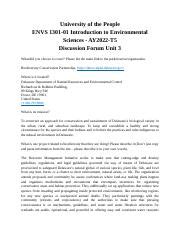 Envs Discussion Forum Unit Docx University Of The People Envs