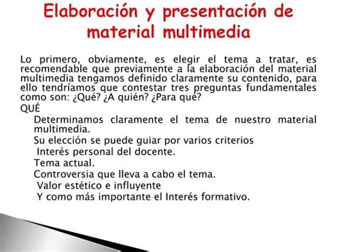 Elaboracion De Materiales Multimedia Ppt