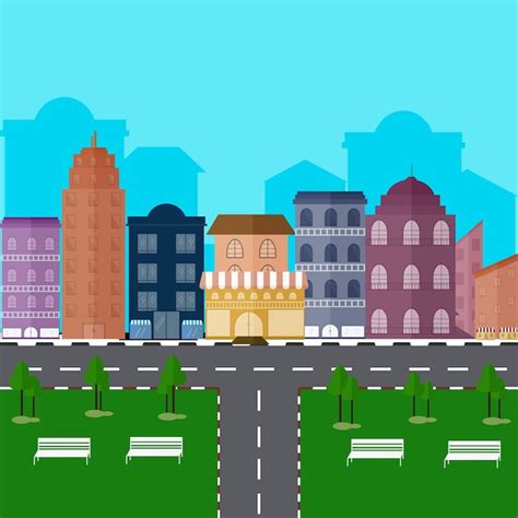 Premium Vector Urban Landscape And City Life Vector Illustration