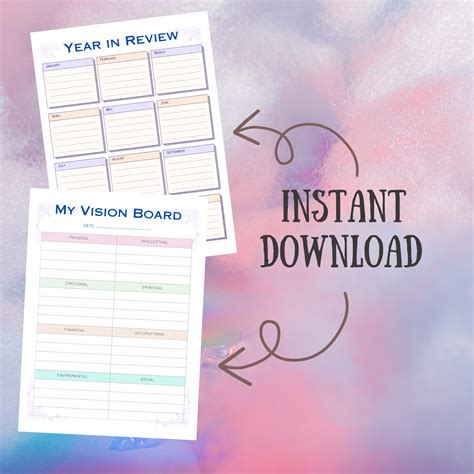 2024 VISION BOARD PLANNER, Instant Download, Canva Editable, W ...