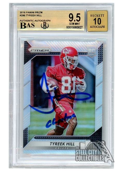 Tyreek Hill Panini Prizm Silver Auto Cheetah Rookie Bgs