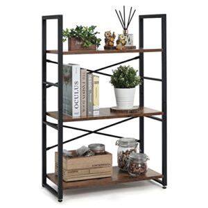 CAPHAUS 3 Tier Small Bookshelf 24 Inch Width Free Standing Shelf