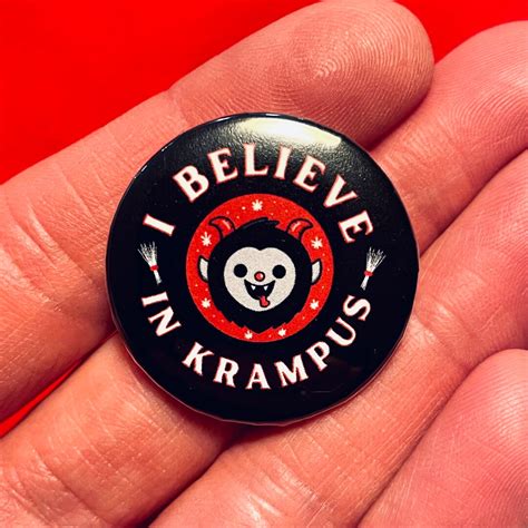 I Believe In Krampus Button Cute Krampus Button Creepmas Button Creepy