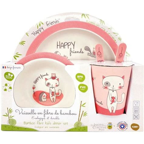 Les Jardins de la Comtesse Coffret repas bébé en fibre de bambou Lily