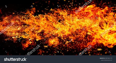 Burning Red Flames Black Background Stock Illustration 2007462173 ...