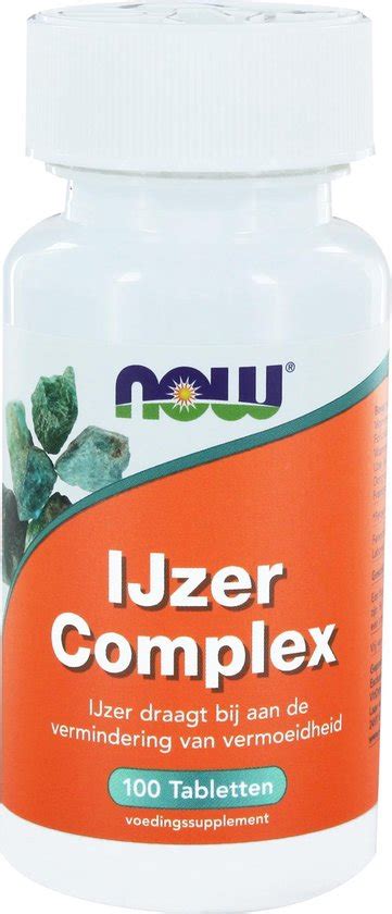 Now Foods Ijzer Complex Vegetarisch Supplement Tabletten Bol