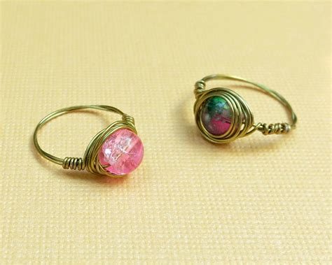 Tutorial: Wire Wrapped Bead Rings » Dollar Store Crafts