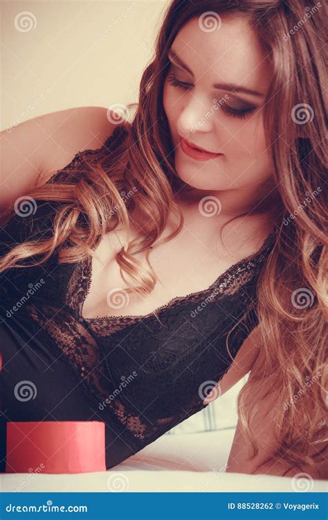 Woman In Lingerie In Bed Valentines Day Love Stock Photo Image Of